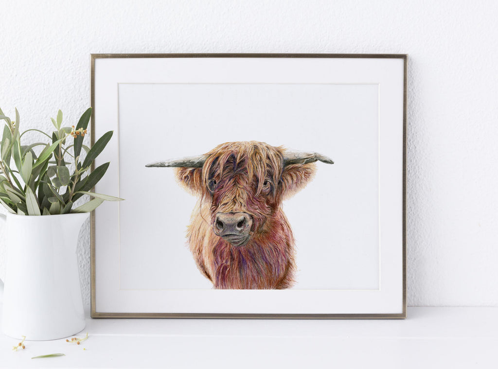 Scottish Highland Cow Print, Farmhouse Wall Art, Country Cottage Art, farmhouse cow picture, farmhouse decor, rustic art