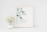 Be Joyful in Hope Wall Art, Be Joyful in Hope Printable, Hope Printable, Botanical Scripture Print, Botanical Bible Quote