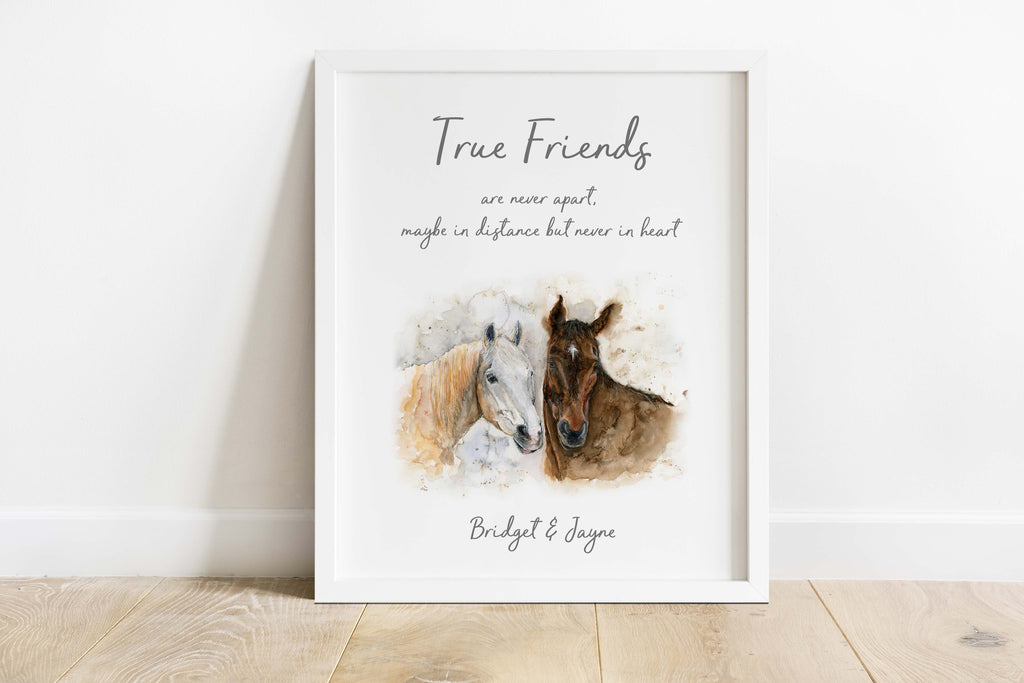 Horse Friends, Gift for Horse Lover Girl Idea, Horses Wall Art Print, horse gifts for teenage girl uk, friendship gift