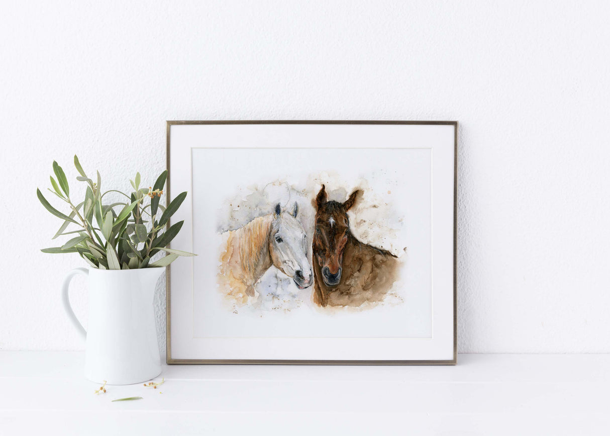 horse painting, horses painting, painting of horses, painting of horse, watercolour painting of horses, horse wall art