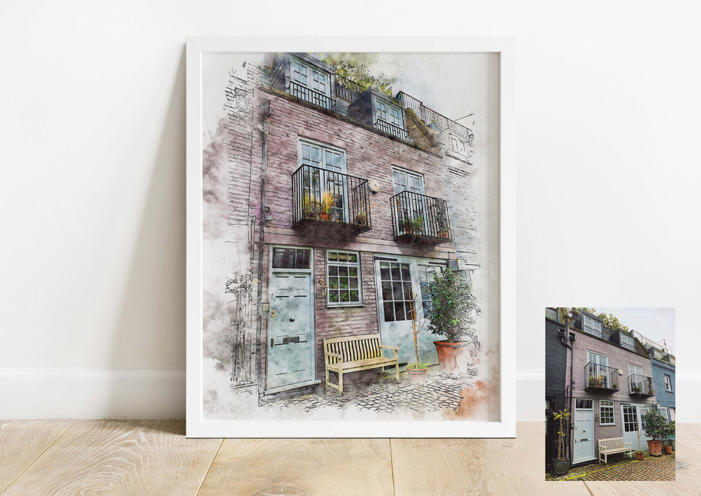 Personalised house portrait uk, house portraits uk, house portraits watercolor, custom house portraits, housearming gifts