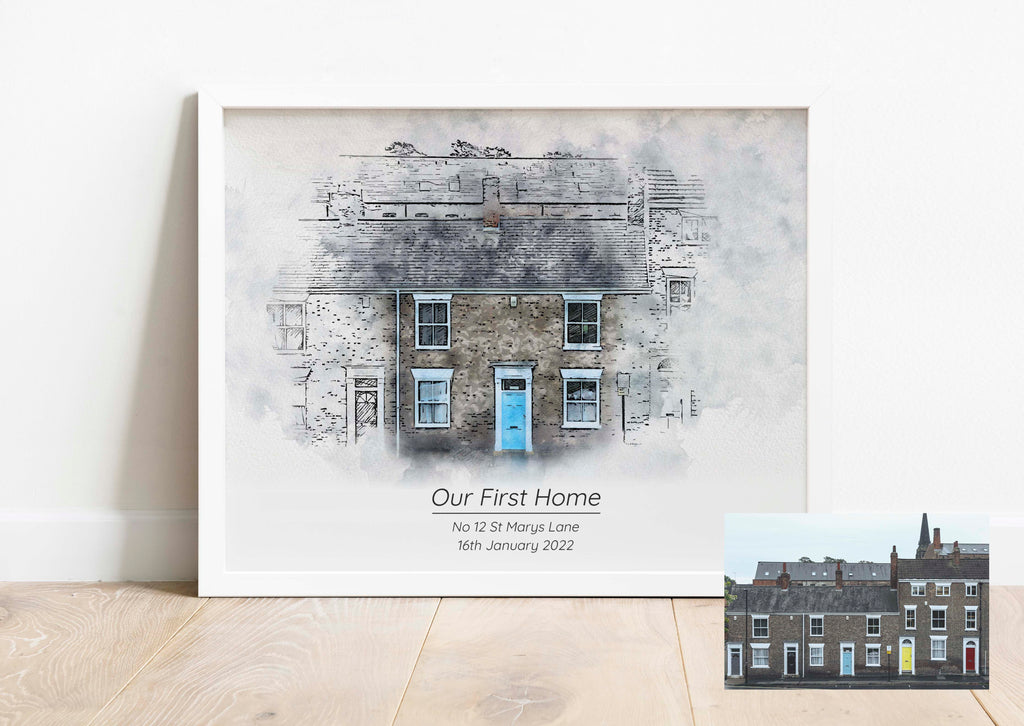 home drawing, personalised home print, custom home drawing, Housewarming gift first home, New Home Print, Housewarming Present