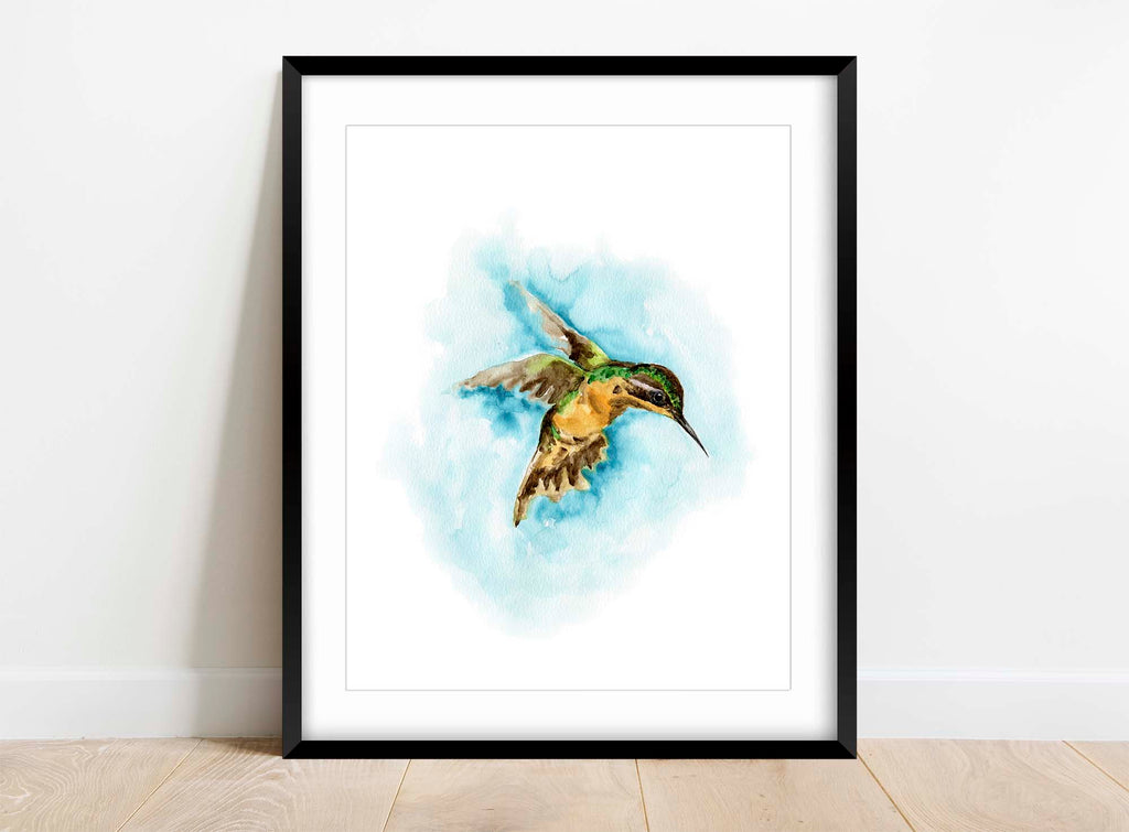 hummingbird hovering, hovering hummingbird, gift for someone who loves birds, hummingbird lover gifts, turquoise wall decor