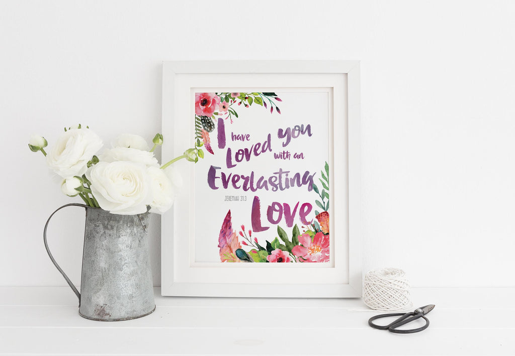 I have Loved you print, I have loved you picture, I have loved you wall art, christian artist, christian art, bible art