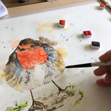 Contemporary robin bird art for modern decor, Robin bird art for farmhouse decor, Vibrant robin bird art for colorful decor