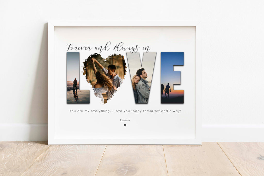 Love Photo Collage Print, Love Collage Art, Photo Collage for Couples, photo collage for girlfriend, love couple photo collage