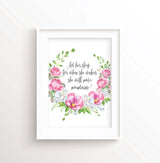 Floral Nursery Wall Decor, Girl Bedroom Wall Quotes, Prints for Baby Girls Room, nursery wall quotes