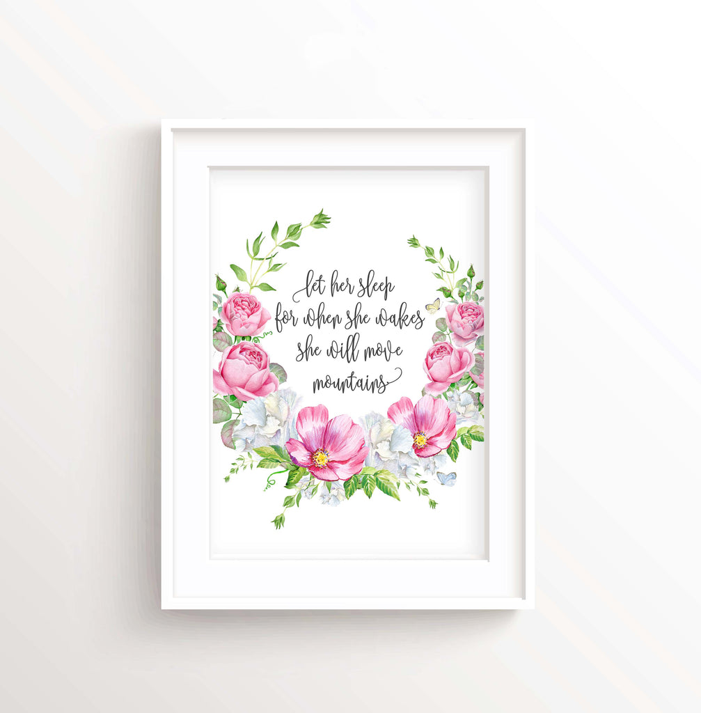 Floral Nursery Wall Decor, Girl Bedroom Wall Quotes, Prints for Baby Girls Room, nursery wall quotes