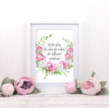 nursery quotes girl, pink nursery decor, pink nursery prints, floral nursery decor, floral nursery prints