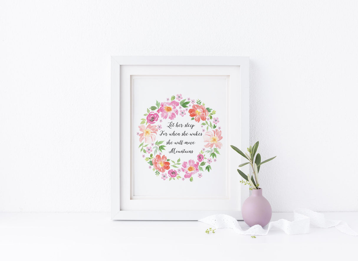 Floral Nursery Wall Decor, Girl Bedroom Wall Quotes, Prints for Baby Girls Room, nursery wall quotes