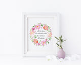 Let Her Sleep for When She Wakes Wall Art, Floral Nursery Prints, let her sleep print, floral girls