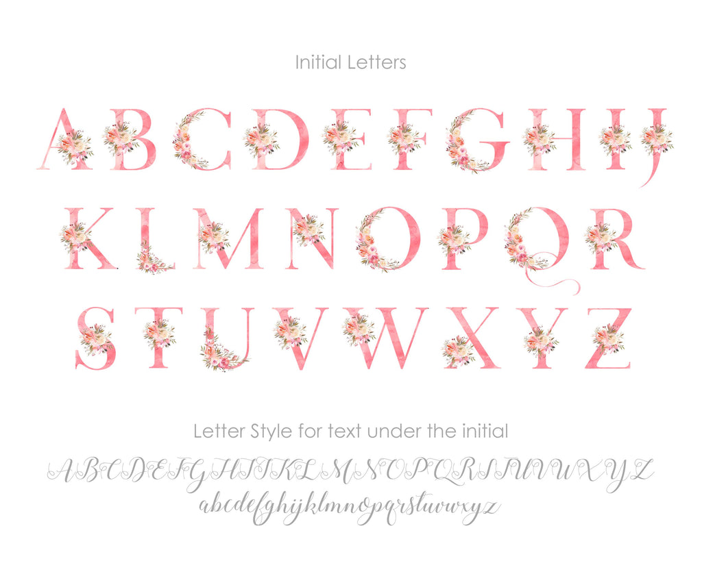 Crafty Cow Design - Floral Letter Print choices