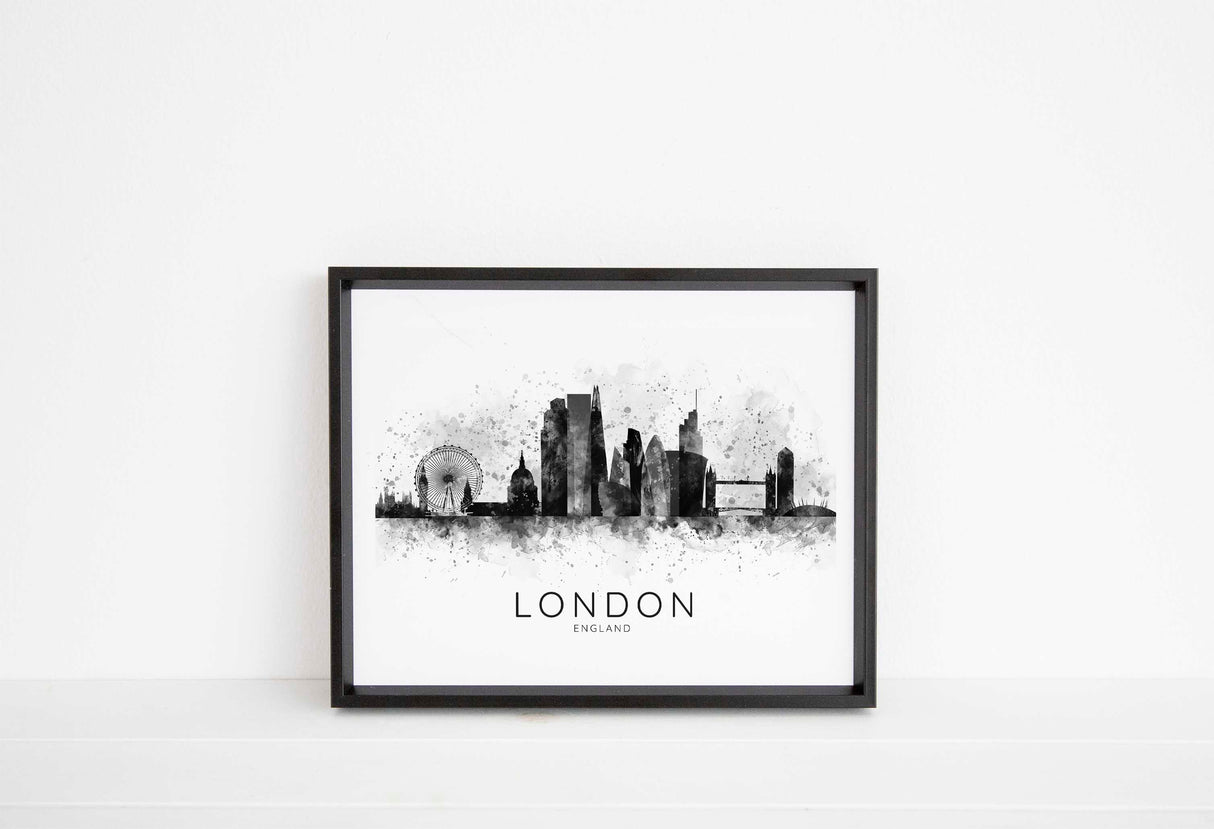 Modern Abstract Art UK, Minimalist Abstract London Print Poster, Watercolour CityScape Wall Art British Gifts, Modern Wall Decor