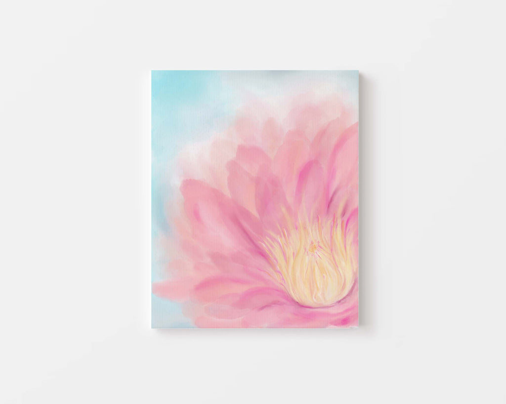 over the bed decor, pink flower art, abstract lotus flower decor, office wall art, pretty floral art print, pink home wall decor