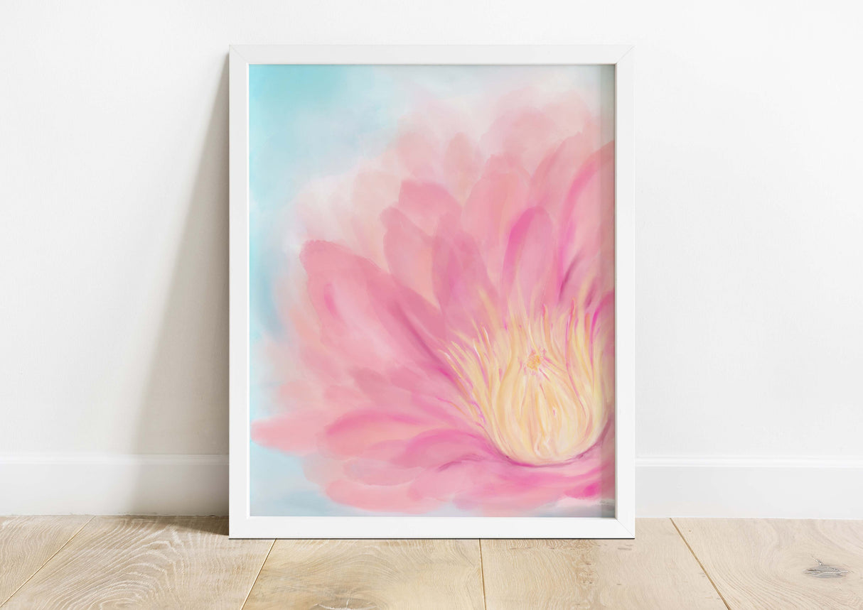 Pink Lotus Flower Print, Delicate Flower Art, Abstract Floral Prints, delicate flower art print, delicate flower wall art