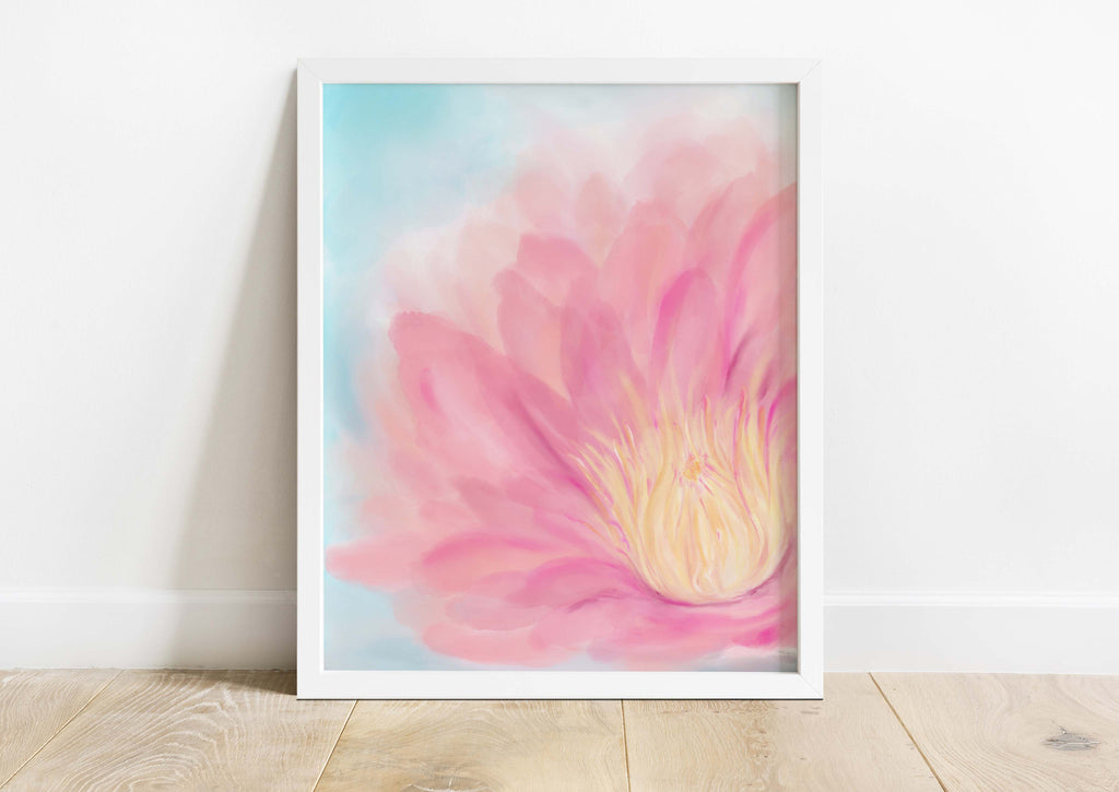Pink Lotus Flower Print, Delicate Flower Art, Abstract Floral Prints, delicate flower art print, delicate flower wall art