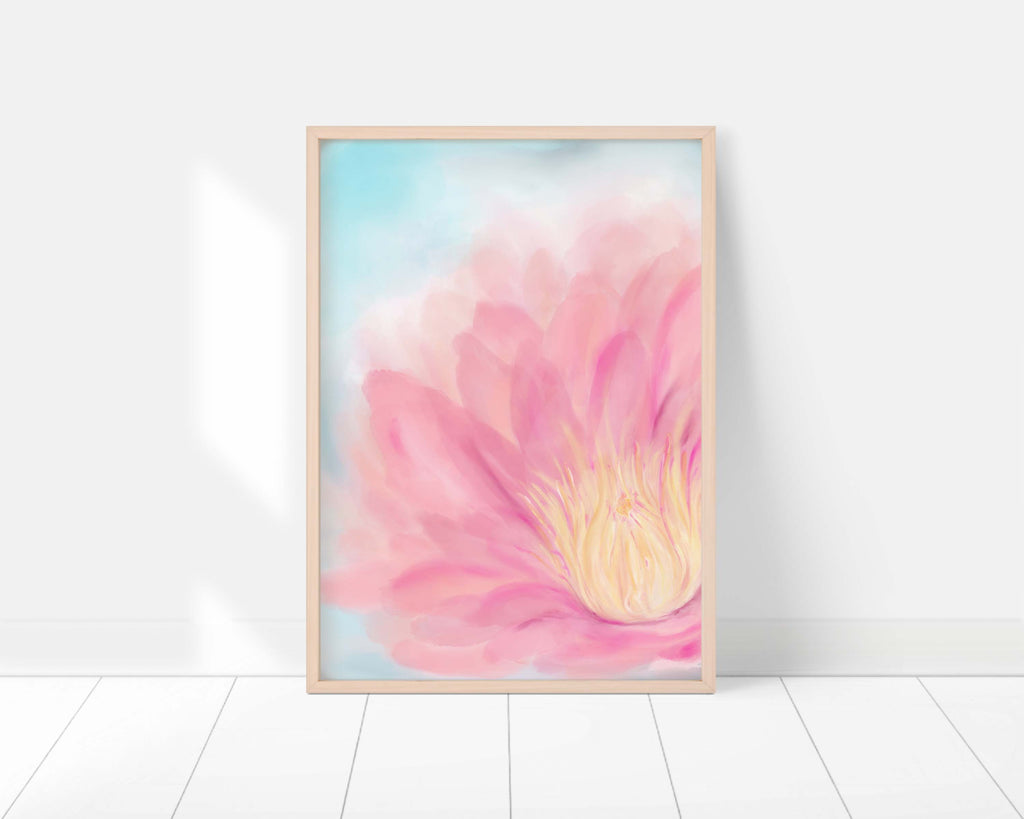 lotus flower wall art pink, abstract floral art, abstract flower art, pretty flower art, pretty floral artwork, pink flower prints