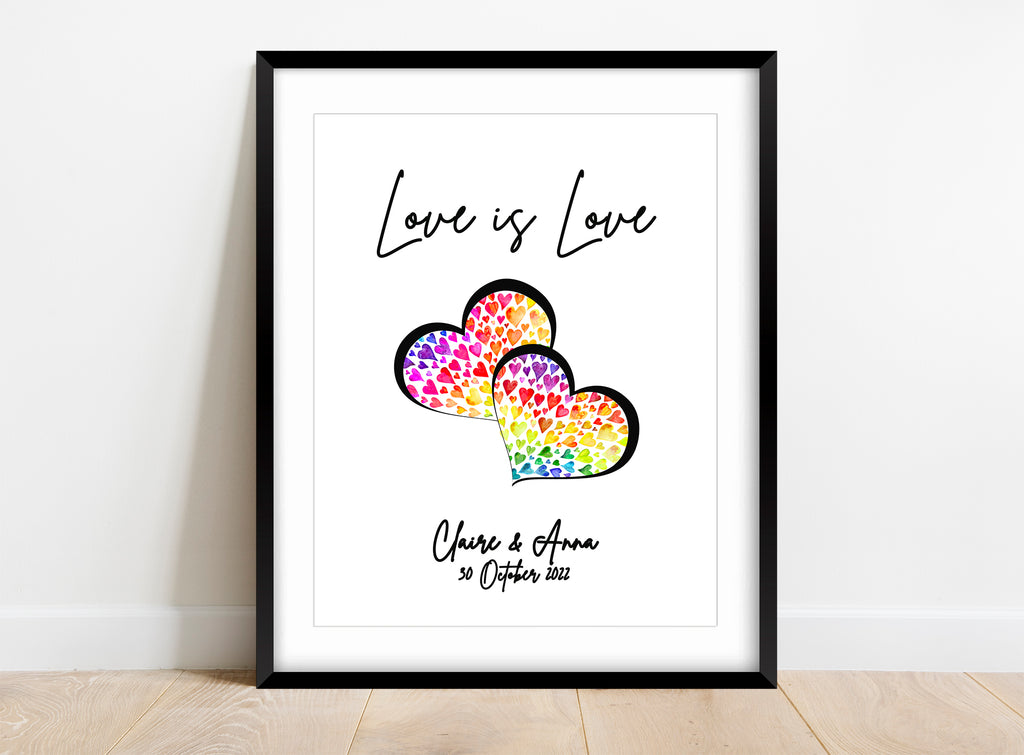 Love is Love Print, Lesbian Wedding Gifts, Gay Engagement Gifts Idea, Lesbian Valentines Day Ideas, Gay wedding gifts