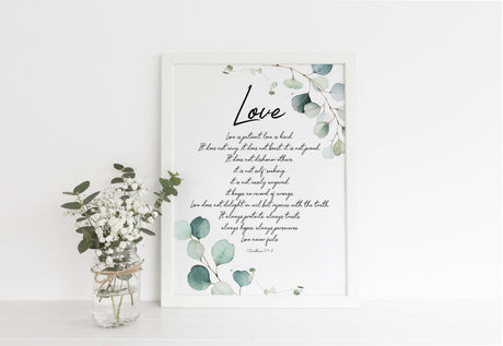 corinthians 13 print, custom corinthians 13 print, custom corinthians 13 poster, 1 corinthians 134 8 wall art, love is patient
