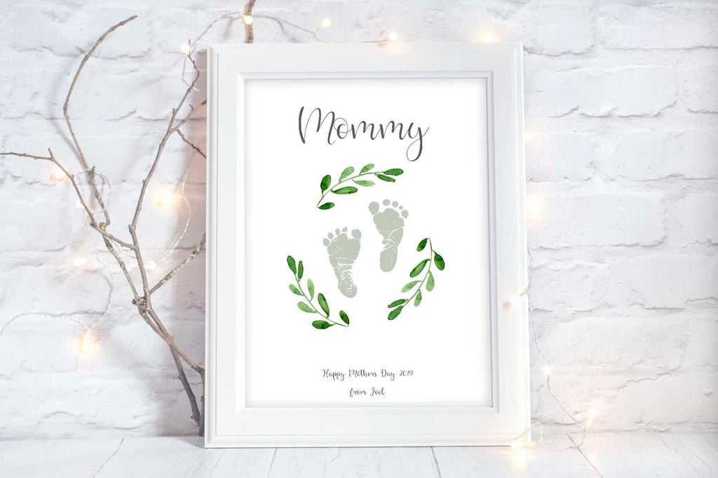 Baby Footprint Print, Personalized Gift for Mum, Keepsake Gift for Mom, Keepsake gift for Mothers Day footprints gift