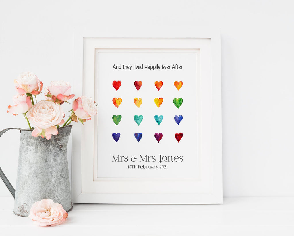 Personalised Mrs & Mrs Lesbian Wedding Gifts, Gay Wedding Gifts UK