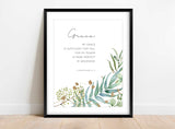 Christian Decor, My Grace is Sufficient Print, 2 Corinthians 12 Botanical Scripture Art, grace wall art, grace prints, grace print