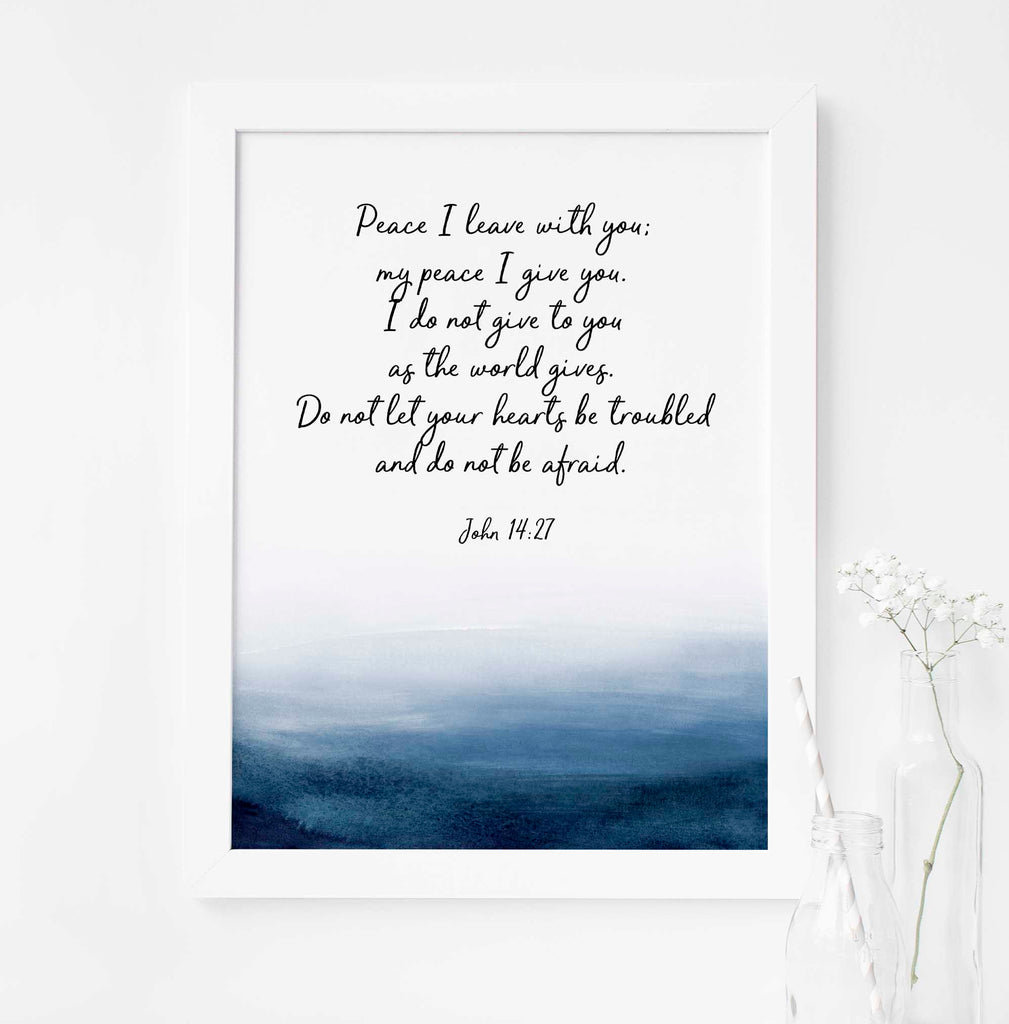 Peace I Leave With You Print Printable, Abstract Christian Wall Art, Bathroom Bible Verse, Bathroom Bible Verse Wall Art
