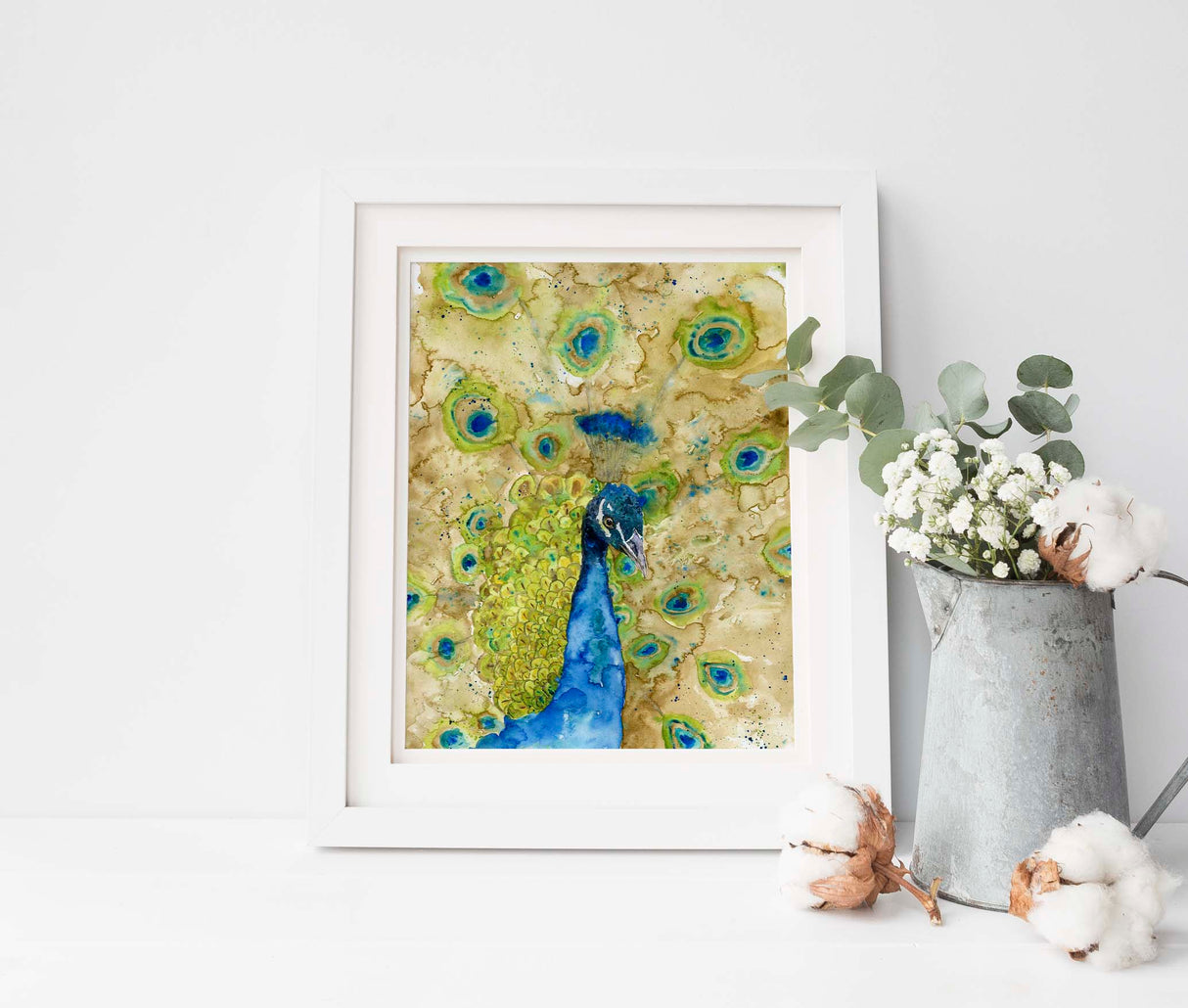 Peacock Watercolor, Watercolor Bird Prints, Watercolour Wall Art, Wall Decor Bedroom, Peacock Gift, Bird Prints UK