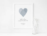 Personalised Fingerprint Print Art, Boyfriend Valentines Day Gifts, fingerprint art, custom fingerprint, valentine's day