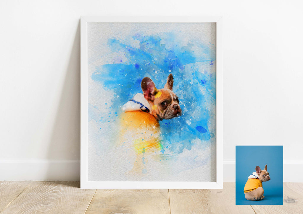 Personalised Pet Portrait From Photo, Pet Portrait Gifts, Dog Portrait, pet portraits uk, digital pet portrait, custom dog portrait