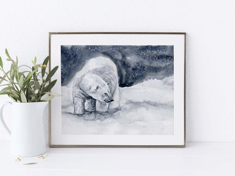 winter wall art, winter wall decor, winter decor, snow theme decor, artctic decor, polar bear print, polar bear prints