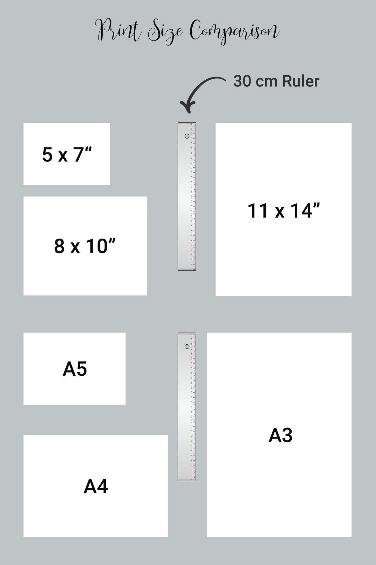 Crafty Cow Design - print size chart