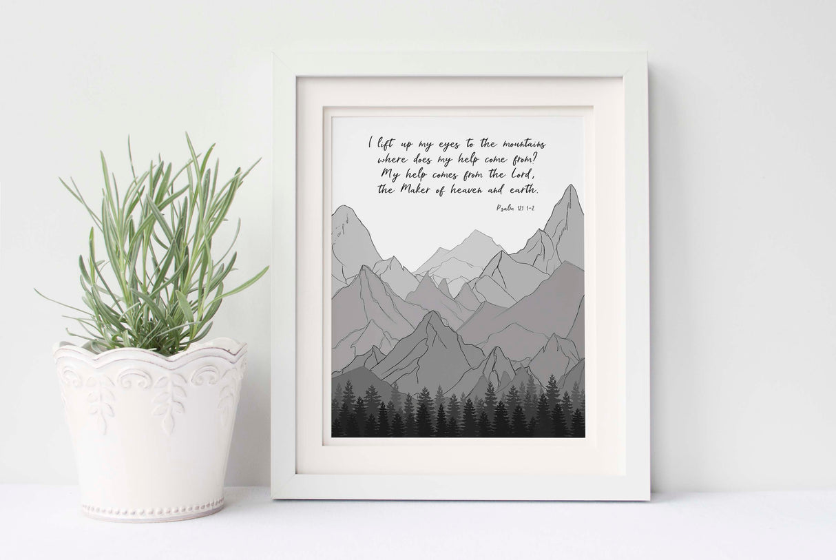 Psalm 121 Wall Decor, Psalm 121 Printable, Custom quote print, psalm 121 printable version, Bible Verse Printable