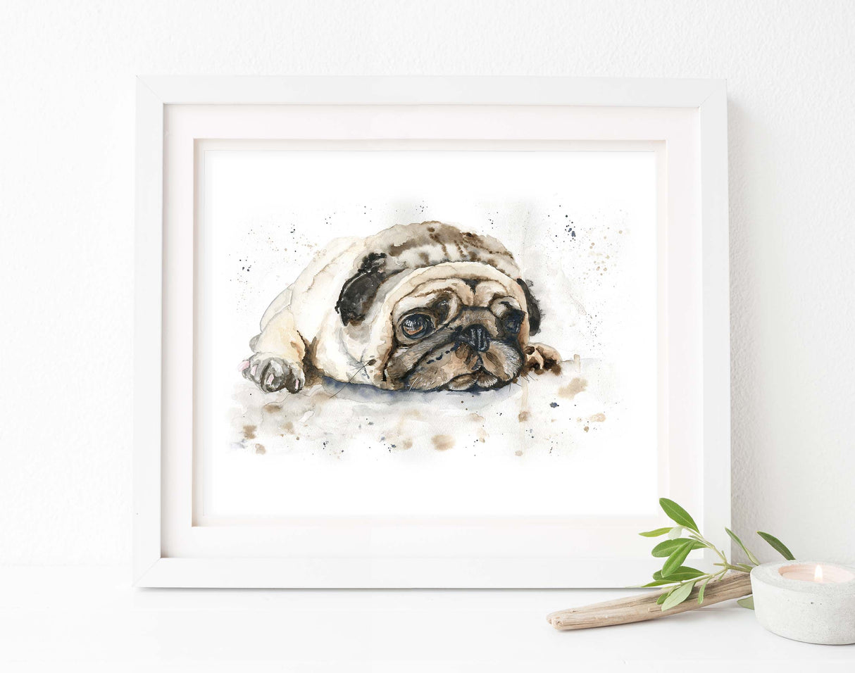 pug decor pictures, pug picture, dog watercolour, watercolour dogs, dog watercolor, watercolour dog, watercolor dog