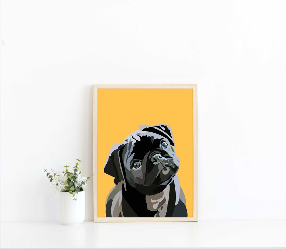 Black store pug art