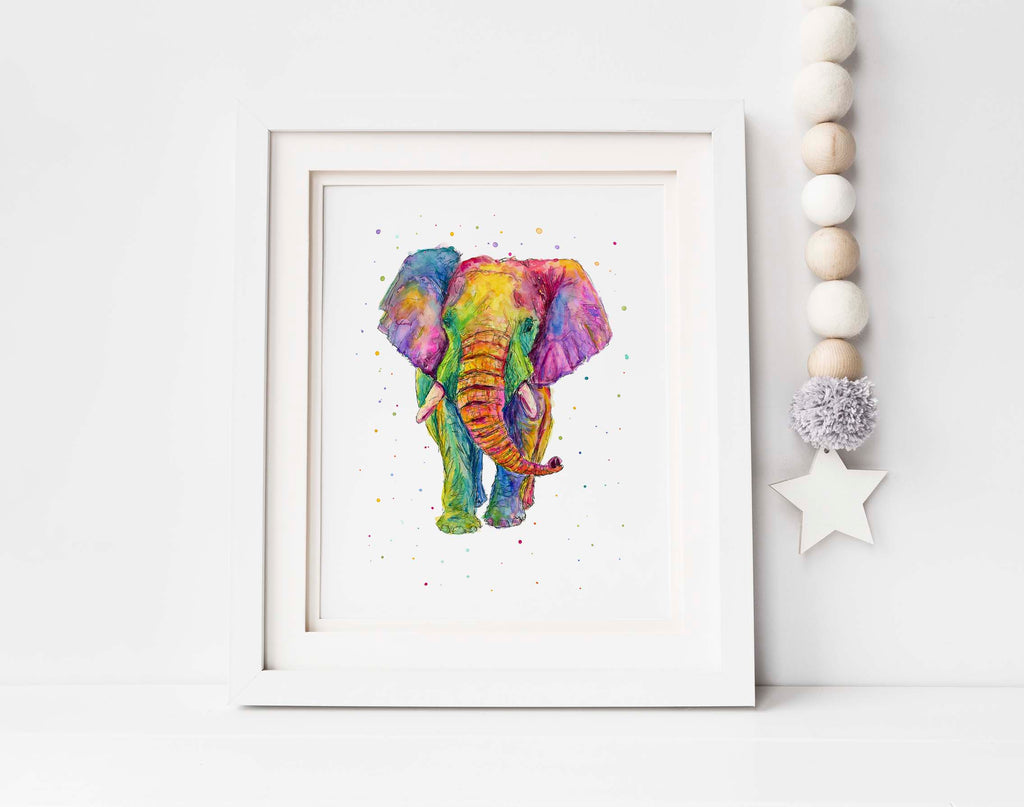rainbow elephant picture, rainbow elephant imaged, multicoloured elephant, colourful elephant, rainbow elephant poster
