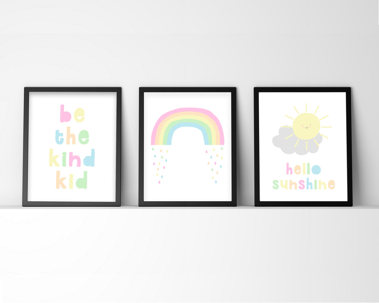 Pastel Rainbow Wall Art, Pastel Nursery Decor, Pastel Nursery Prints