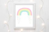 pastel nursery ideas, pastel nursery wall art, pastel nursery prints, Baby Rainbow Poster for Girls Room