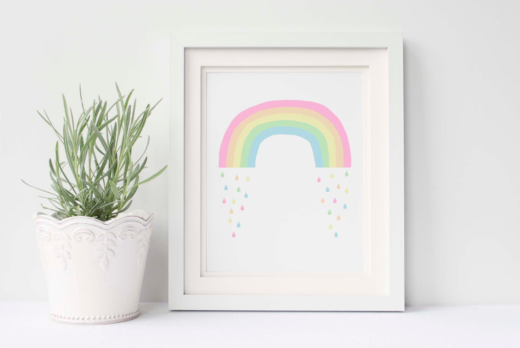 Pastel Rainbow Nursery Decor, Pastel Rainbow Nursery Art Prints, rainbow art, rainbow wall art PRINT