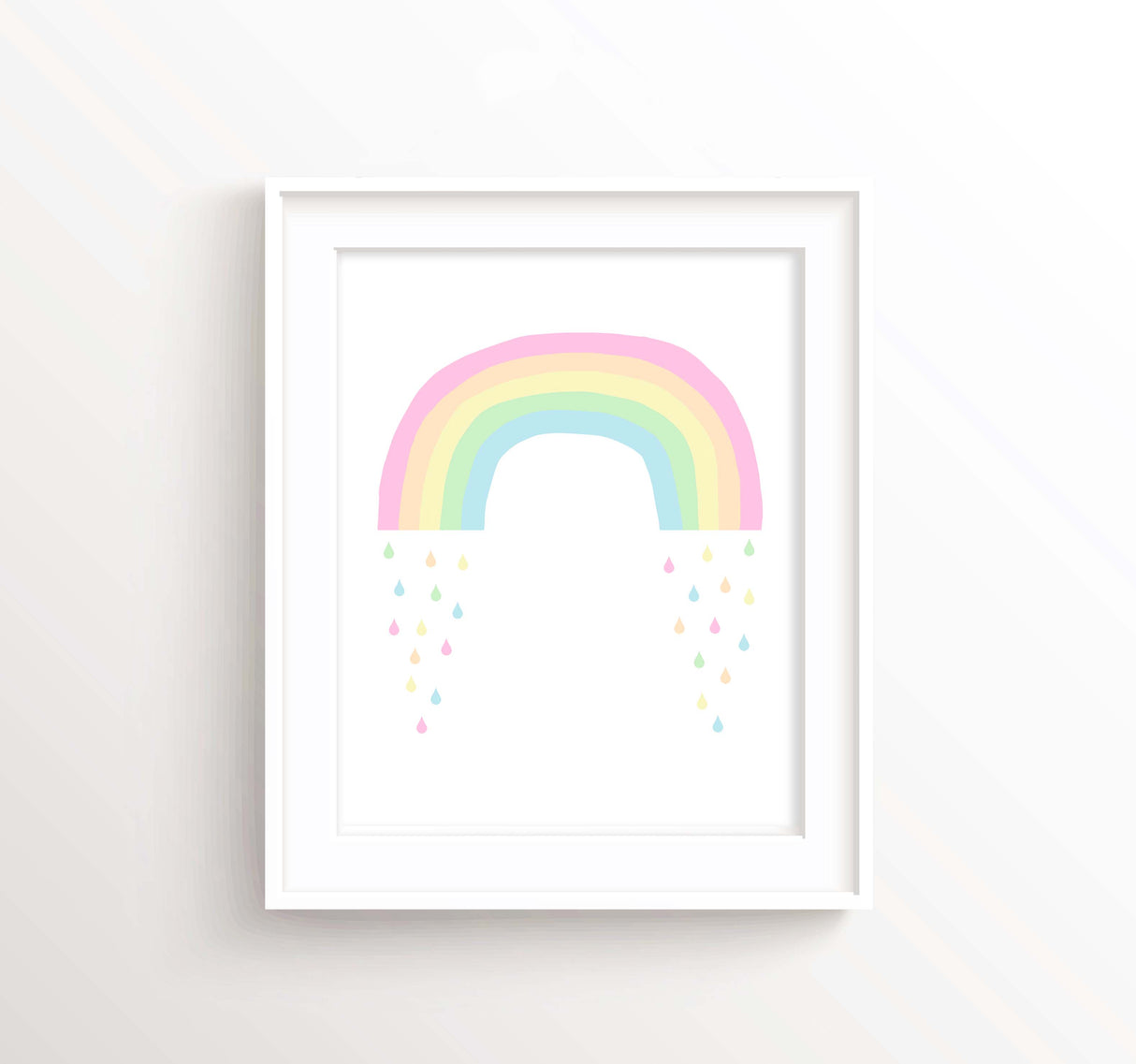 Pastel Rainbow Art, Pastel Rainbow Wall Art, Pastel rainbow baby nursery, rainbow art, rainbow wall art, pastel rainbow print for nurseries