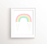 Pastel Rainbow Art, Pastel Rainbow Wall Art, Pastel rainbow baby nursery, rainbow art, rainbow wall art, pastel rainbow print for nurseries