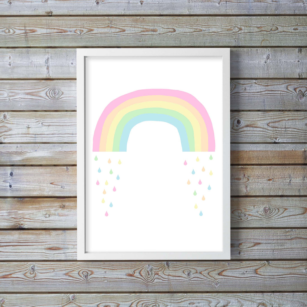 Pastel Rainbow Wall Art Girl, Rainbow Print For Nursery Prints Rainbow Decor, Baby Rainbow Poster