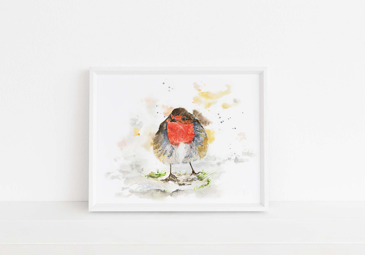 Robin Wall Art, Robin Art Print, Winter Prints, Bird Lover Gift Idea