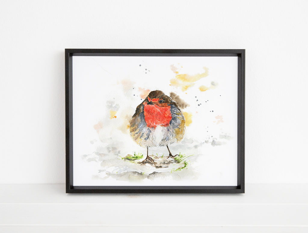 Robin Wall Art, Robin Art Print, Winter Prints, Bird Lover Gift Idea, Robin bird watercolor painting print, robin decor
