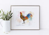 Farm House Decor, Country Kitchen Decor, Chicken Watercolor A4, farmhouse decor uk, modern farmhouse decor ideas