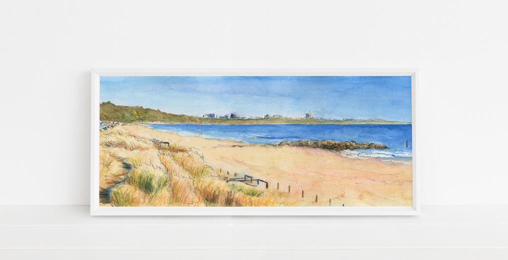 Sandbanks Beach Poole Artwork Wall Art, Dorset Watercolour Prints, prints of dorset coast, dorset poster art