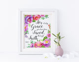 Scripture Wall Art, Bible Verse Wall Art, Christian Wall Art, Christian Home Decor, Grace Print, Grace Alone