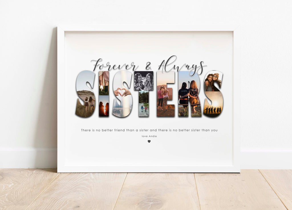 Sister Photo Collage Print, Sister Personalised Gifts, Sister Gift, sister photo gifts, sister gifts, sisters photo gift