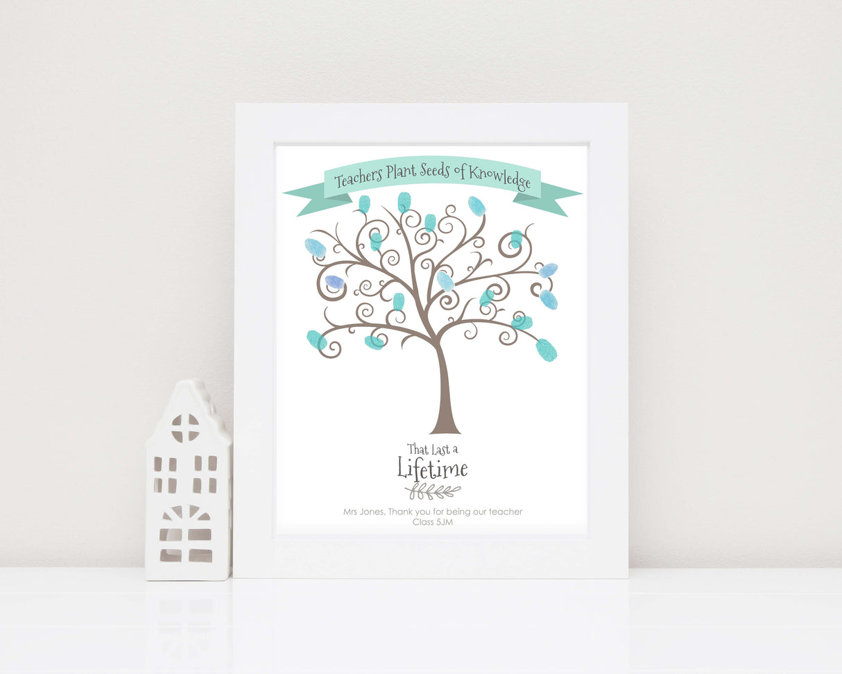 teacher fingerprint tree printable, teacher appreciation fingerprint tree, teacher gift fingerprint tree, teacher gifts