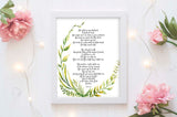 Christian Housewarming, Bible Typography Print, the lord is my shepherd wall art, botanical decor, botanical bible verse